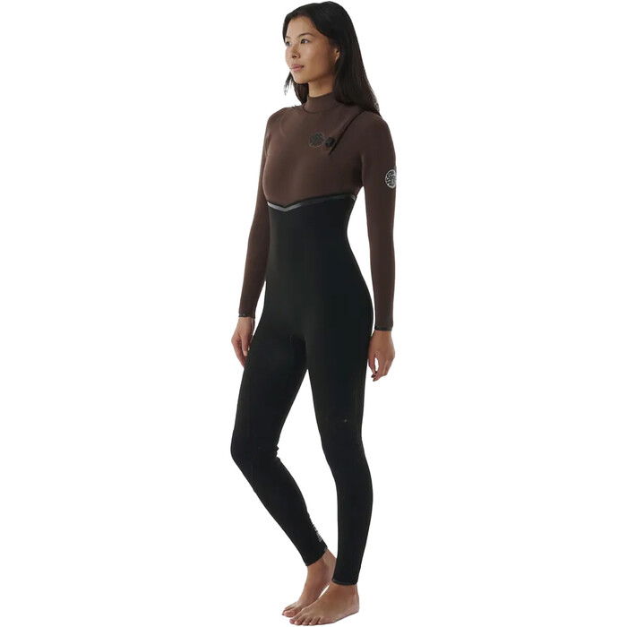 2024 Rip Curl Mujer E-Bomb 3/2mm Zip Free Neopreno 14MWFS - Chocolate Brown